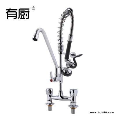 商用廚房龍頭生產廠家有廚單孔雙溫坐臺式高壓花灑龍頭 廠家直銷水龍頭