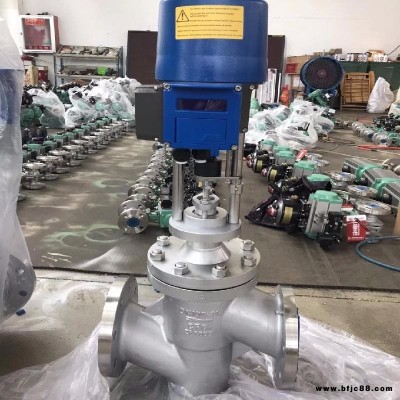 弘凌J941F46電動襯氟調節閥不銹鋼耐腐蝕截止閥