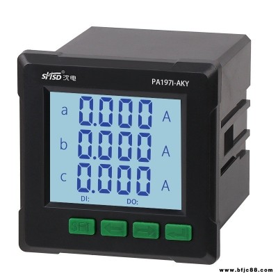 上海沈電三相電流表PA197I-AKY交流液晶RS485通訊組合功率表