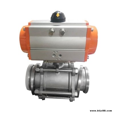 弘凌GUQ-100(F)氣動法蘭不銹鋼真空球閥亞德克電磁閥