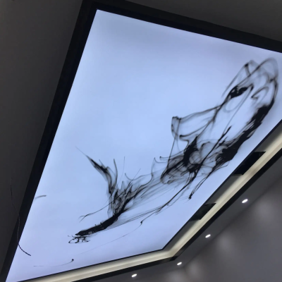 六安 游泳館吊頂 波浪藝術(shù)造型 透光軟膜天花 防潮防菌阻燃 噴繪膜定制
