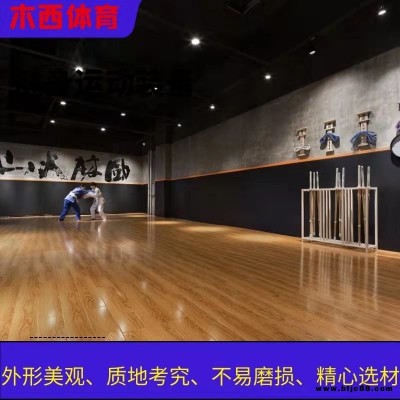 柔道館運動木地板 單層龍骨結構運動木地板 懸浮式運動木地板 木西支持定制