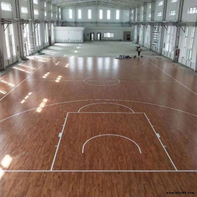 a森踏體育楓樺木運動木地板 籃球館木地板雙龍骨結構 安裝