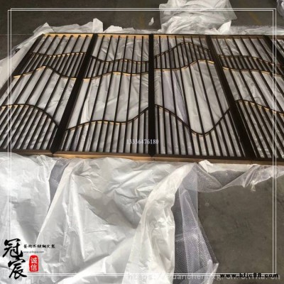 鏤空玫瑰金不銹鋼隔斷，加工定制隔斷造型屏風(fēng)，焊接真空鍍玫瑰金