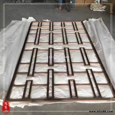 廠家直營不銹鋼中式屏風高端別墅裝飾室內(nèi)金屬屏風隔斷黑鈦隔斷