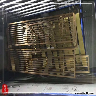 定制太原商場裝飾歐式屏風隔斷 酒店屏風隔斷 玫瑰金廠家供應