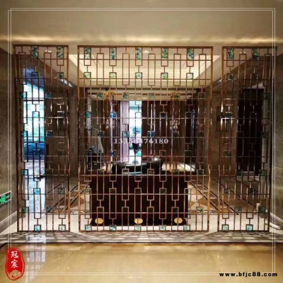 拉絲玫瑰金屏風(fēng)隔斷定制 四川不銹鋼屏風(fēng) 咖啡廳卡座隔斷定制
