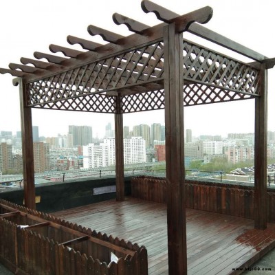 沈陽防腐木地板 碳化木地板 庭院地板 陽臺地板 樓頂平臺地板 佳夢源園林景觀