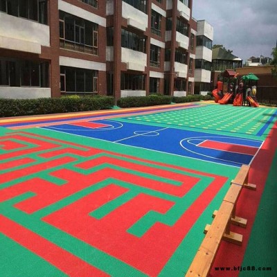 河北石家莊市新華區幼稚園懸浮地板-湖北幼兒園懸浮地板-操場戶外拼裝籃球場室外運動懸浮地板安裝報價