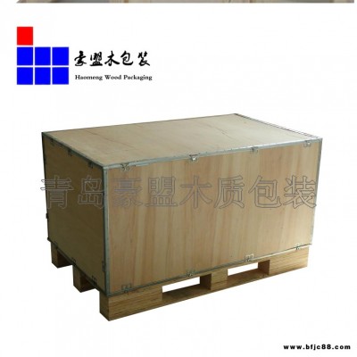 黃島木箱子膠合板免熏蒸出口貨物打封閉包裝載重4噸