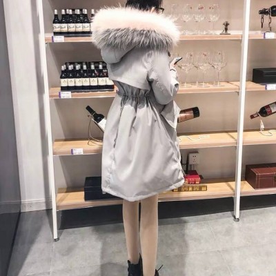 敦睦路服裝批發市場韓都衣舍棉服19韓版女裝冬牛仔加絨棉服外套中長款棉衣棉服格悅女裝折扣女裝