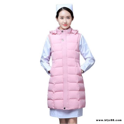 羽絨服女冬長款保暖馬甲棉服外套護士醫(yī)生值班防寒棉衣襖工作服