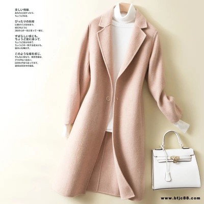 深圳服裝批發市場女冬2019新款毛呢外套羊絨大衣歐美羊絨大衣當季新款