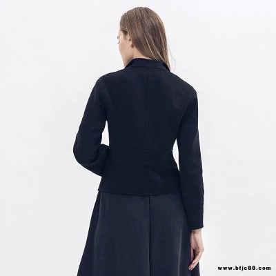 上海服裝批發市場2019冬氣質毛呢外套女中長款毛呢大衣韓版修身羊絨大衣新款羊絨大衣