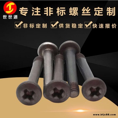 東莞特殊螺絲廠家 本色崗山頭十字槽機(jī)絲半牙鈦螺絲 世世通定制