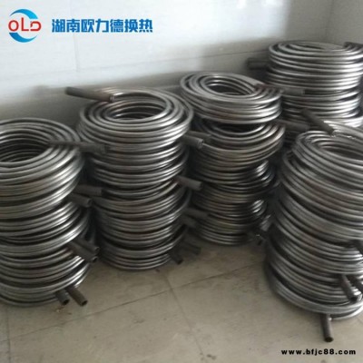 不銹鋼盤管換熱器盤管換熱器水水換熱器換熱設備湖南歐力德半容積式盤管換熱器批發