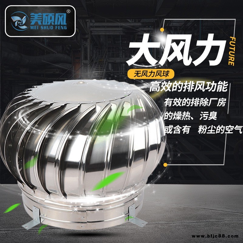 無動力不銹鋼風帽 屋頂通風器 自動換氣扇 廠房自動風機排風球