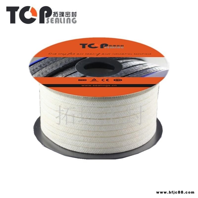 拓璞密封4500W 含油四氟苧麻盤(pán)根 耐磨白色高水基盤(pán)根浸油密封填料