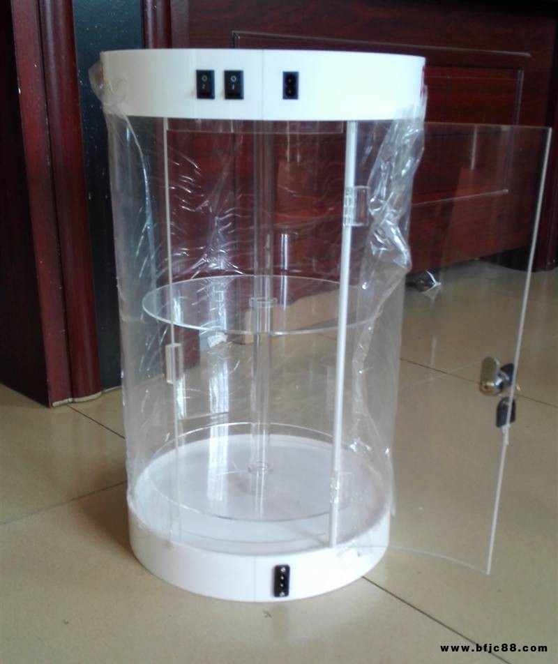 工廠定制供應亞克力旋轉防水手機水箱 旋轉LED燈箱 防水手機展示陳列柜 智能手帶防水展示柜