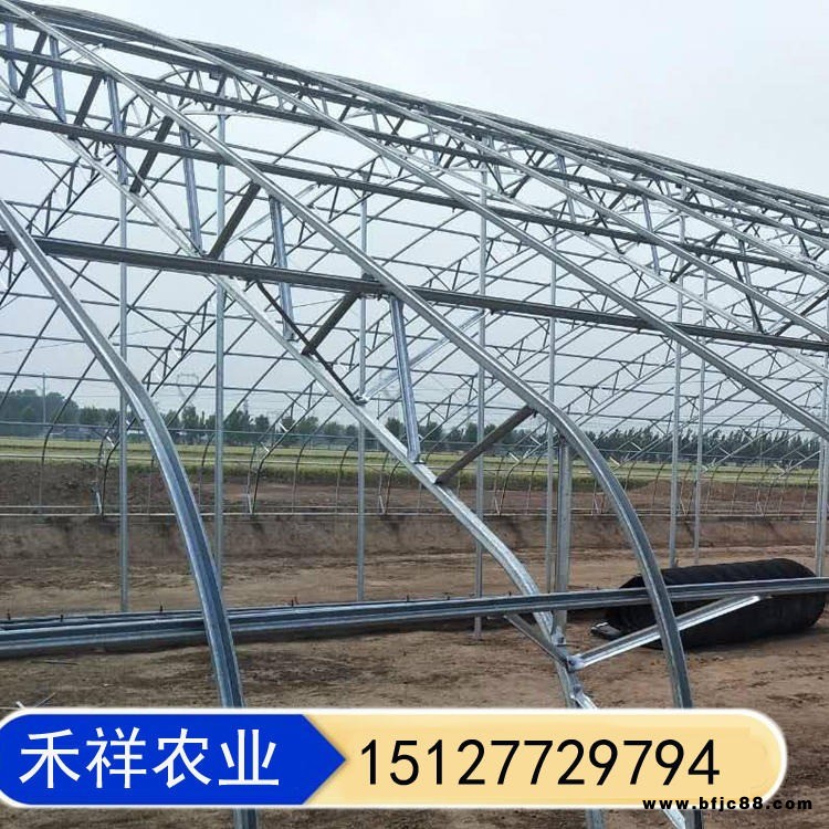 制作雙拱雙膜連棟大棚 雙模大棚骨架 薄膜保溫陽光大棚 雙膜骨架蔬菜大棚 禾祥農業