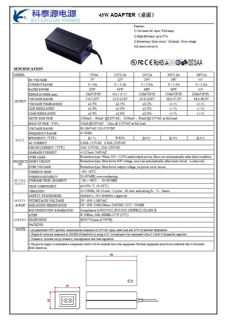 12V3A高質量英規LED開關電源 12V3A舞臺燈開關電源適配器示例圖6
