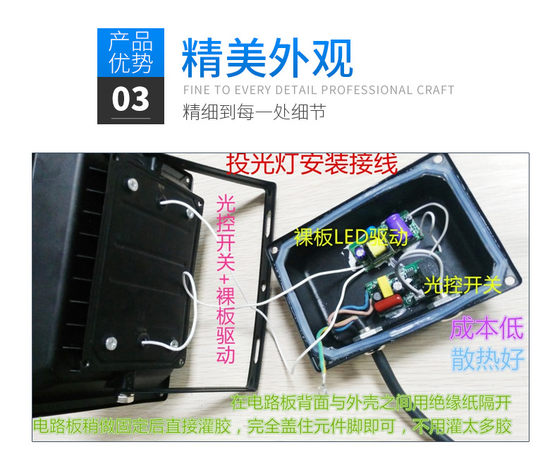 光控投光燈 光控隧道燈專用光控智能開關 AC110V 配光感探頭配件示例圖5