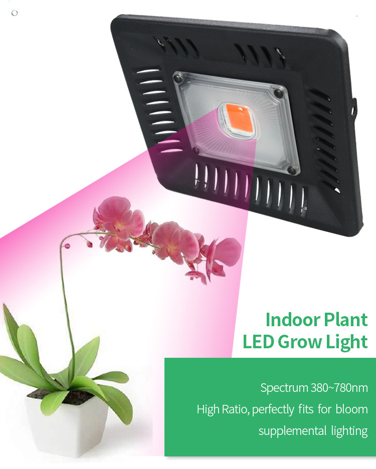 超薄植物燈 110v Led 全光譜COB 防水花卉蔬菜地下室 投光燈 吊裝示例圖2