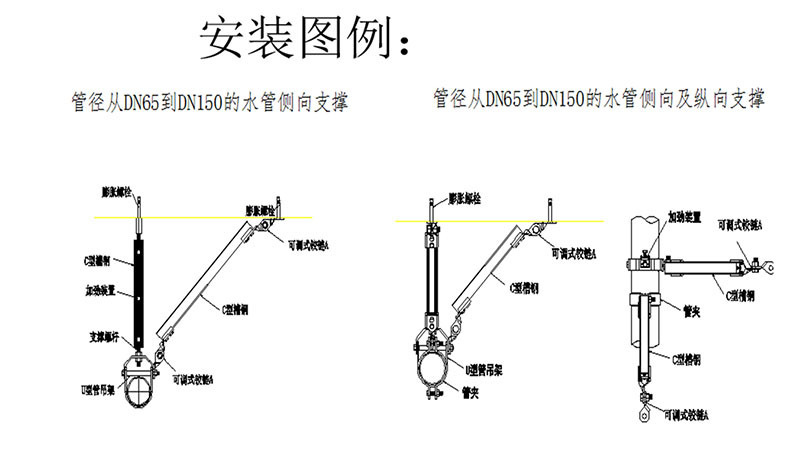 無錫抗震支架水管吊架 風管消防專用抗震支架 水管吊架緊固件示例圖5