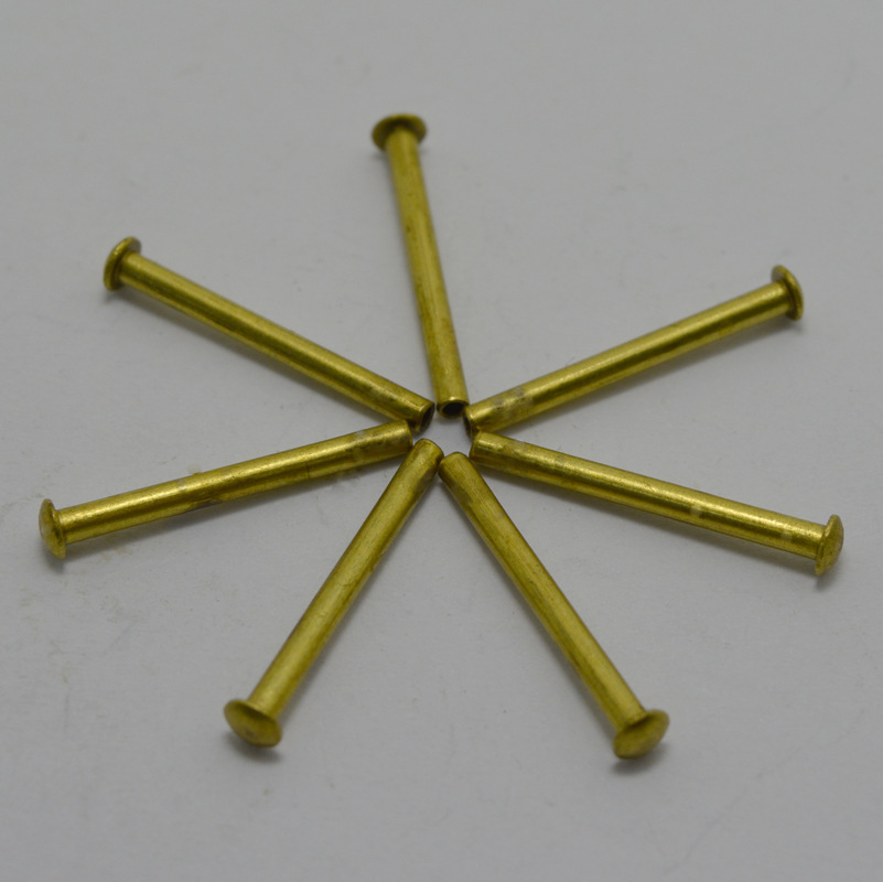 現貨清倉 圓頭半空心鉚釘 3.5*2*20黃銅鉚釘 電子連接件鉚釘示例圖4
