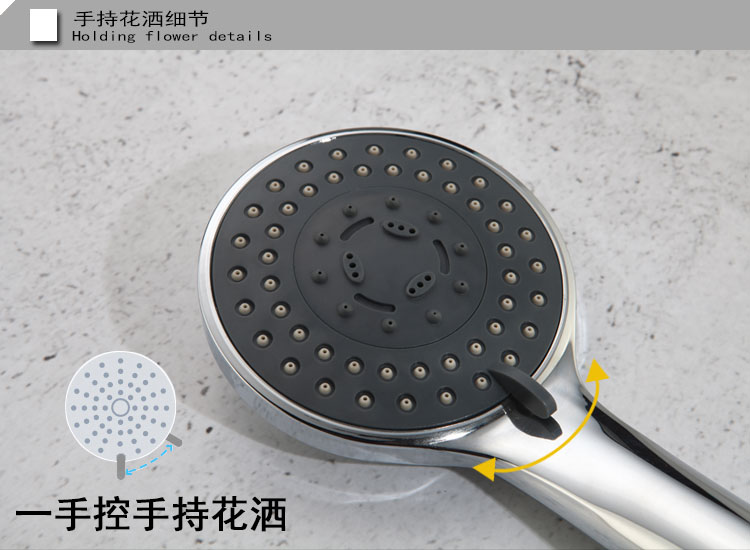 貝洛德全銅明裝淋浴花灑套裝酒店浴室淋雨頂噴冷熱水龍頭花灑噴頭示例圖1