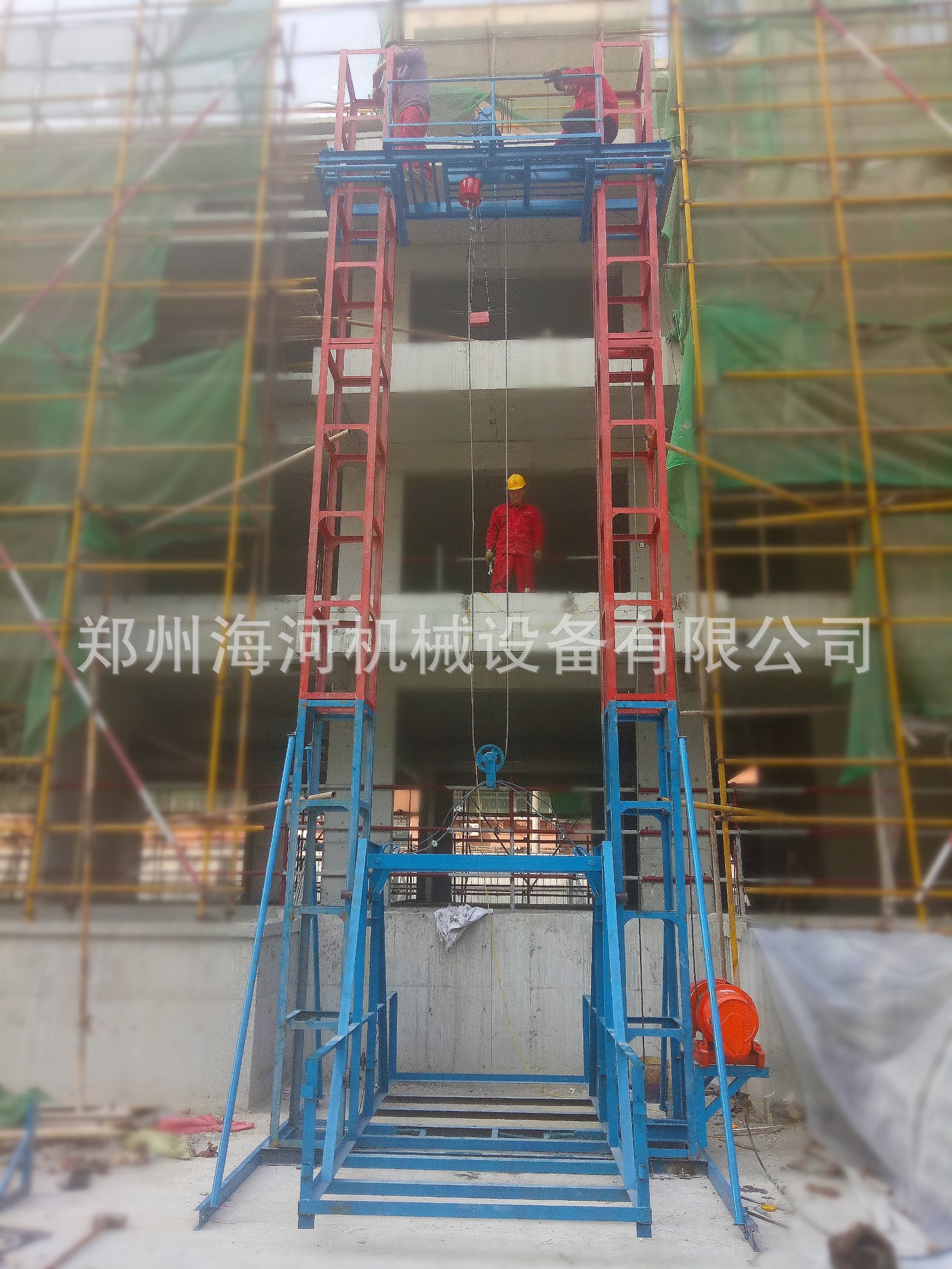 供應龍門架施工升降機 工地蓋樓專用提升機 雙柱單吊籃 載貨機示例圖4