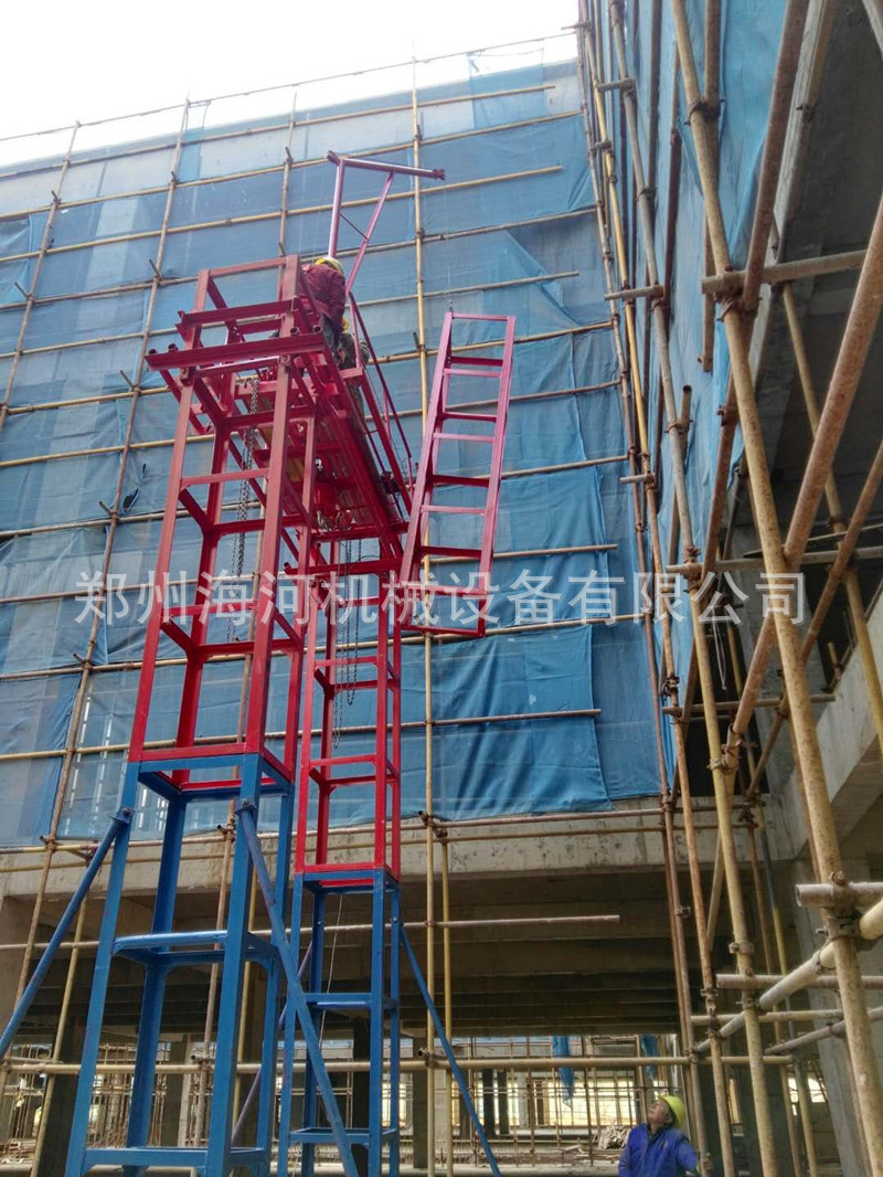 供應龍門架施工升降機 工地蓋樓專用提升機 雙柱單吊籃 載貨機示例圖10