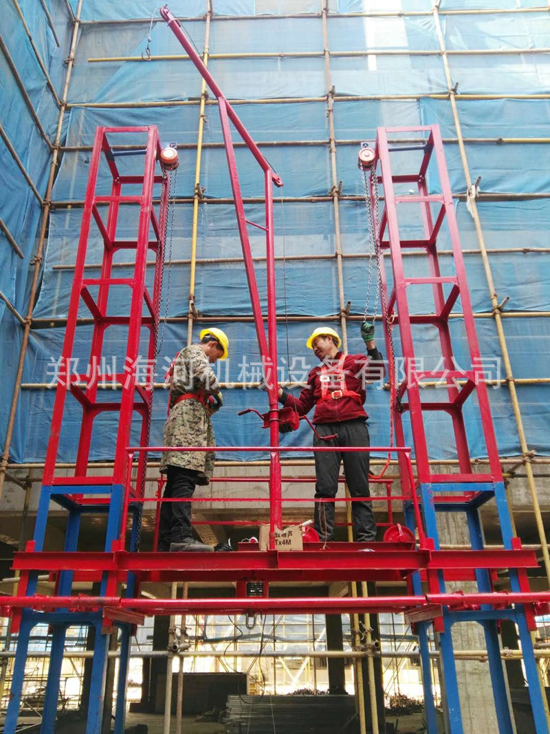 供應龍門架施工升降機 工地蓋樓專用提升機 雙柱單吊籃 載貨機示例圖9