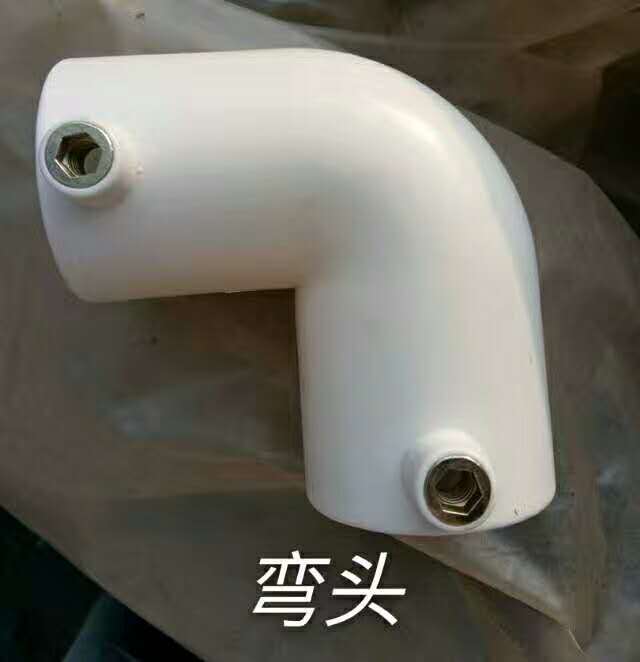 建筑工地樓梯防護欄連接件 樓梯轉角配件 塑料工地樓梯扶手管件示例圖5