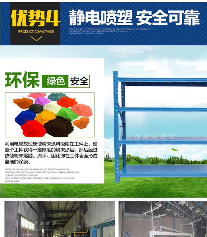 恒緣誠倉庫貨架不銹鋼貨架批發橫梁式鐵架子300kg中型貨架倉儲架示例圖10