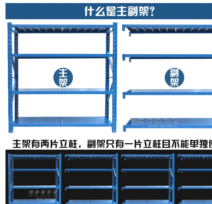 恒緣誠倉庫貨架不銹鋼貨架批發橫梁式鐵架子300kg中型貨架倉儲架示例圖5