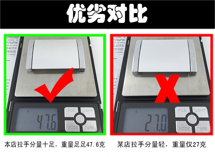 現代簡約磨砂暗扣拉手 家具五金鋅鋁合金拉手 櫥柜抽屜柜門把手示例圖3