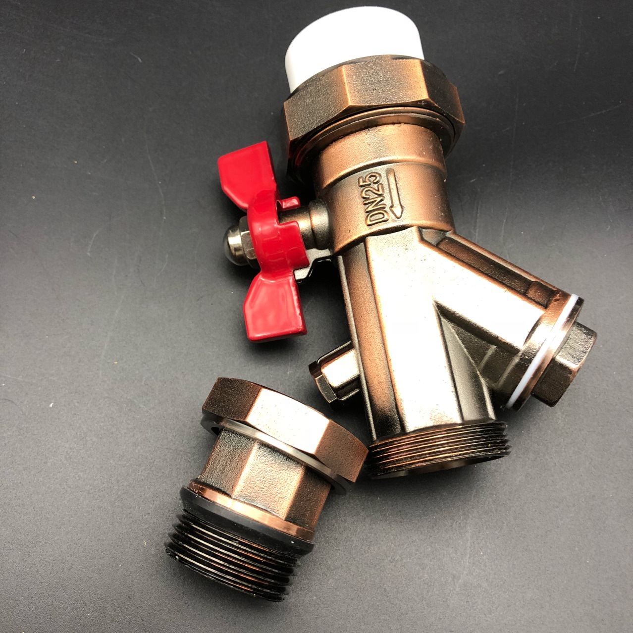 分水器套閥 25/32多功能球閥 活結(jié)球閥 古銅色 全銅進(jìn)回示例圖4