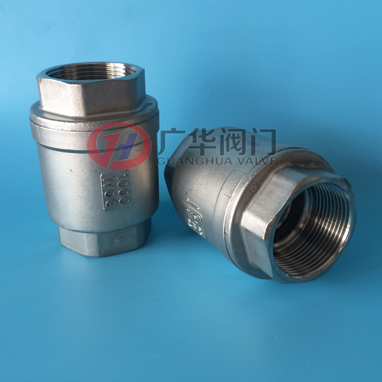 304不銹鋼立式止回閥 內螺紋彈簧式單向閥 H12W-1000WOG逆止閥示例圖4