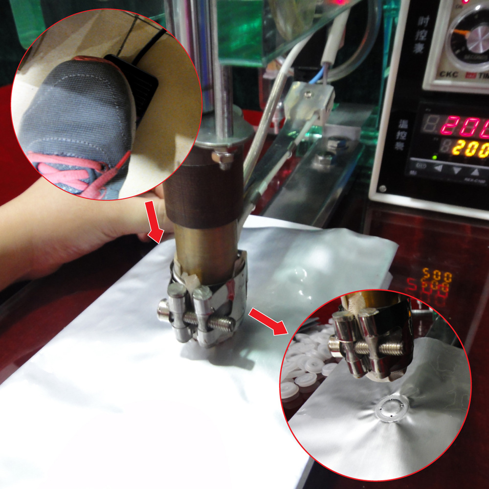 微型排氣閥口徑半自動臺式高速熱壓鋁箔袋閥門封裝機 JP1示例圖3