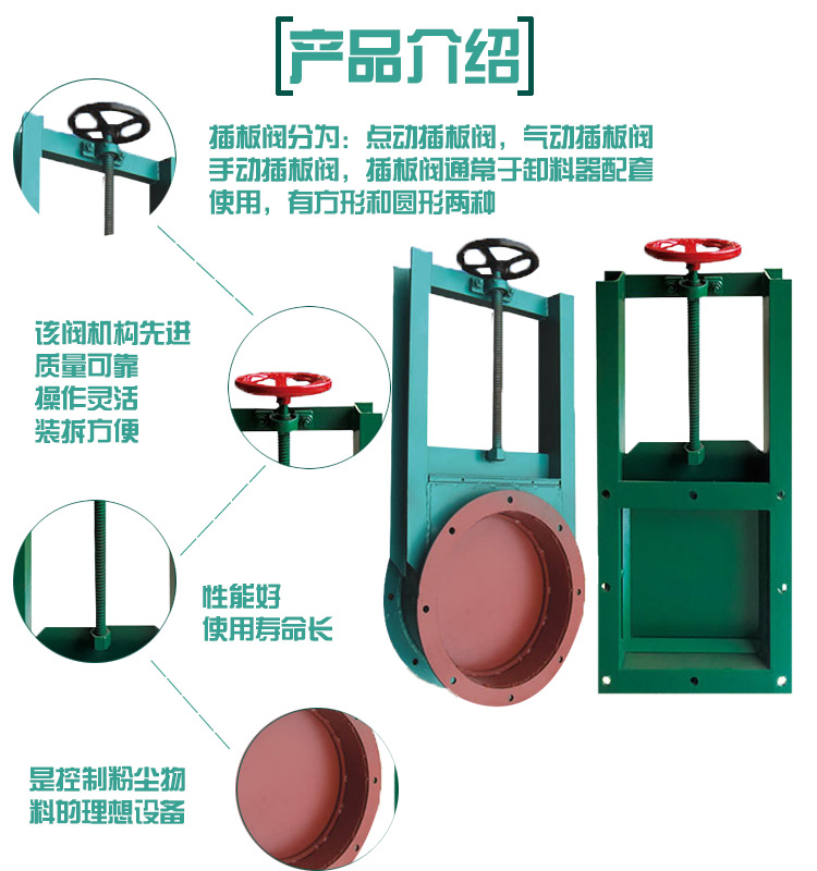 廠家批發手動插板閥，方口圓口手動刀型閘閥插板閥，全國發貨手動插板閥方口圓口示例圖1