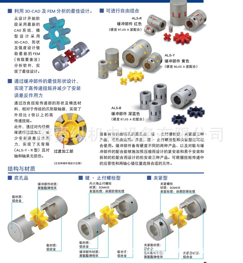三木梅花爪形樹脂聯(lián)軸器 STARFLEX 伺服電機(jī)專用 ALS-055-R示例圖1