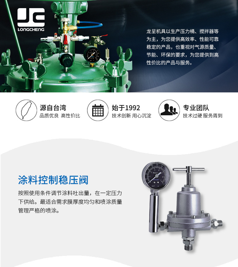 臺灣原裝油漆LFR系列涂料控制穩(wěn)壓閥家具木器油漆噴涂穩(wěn)壓閥示例圖1