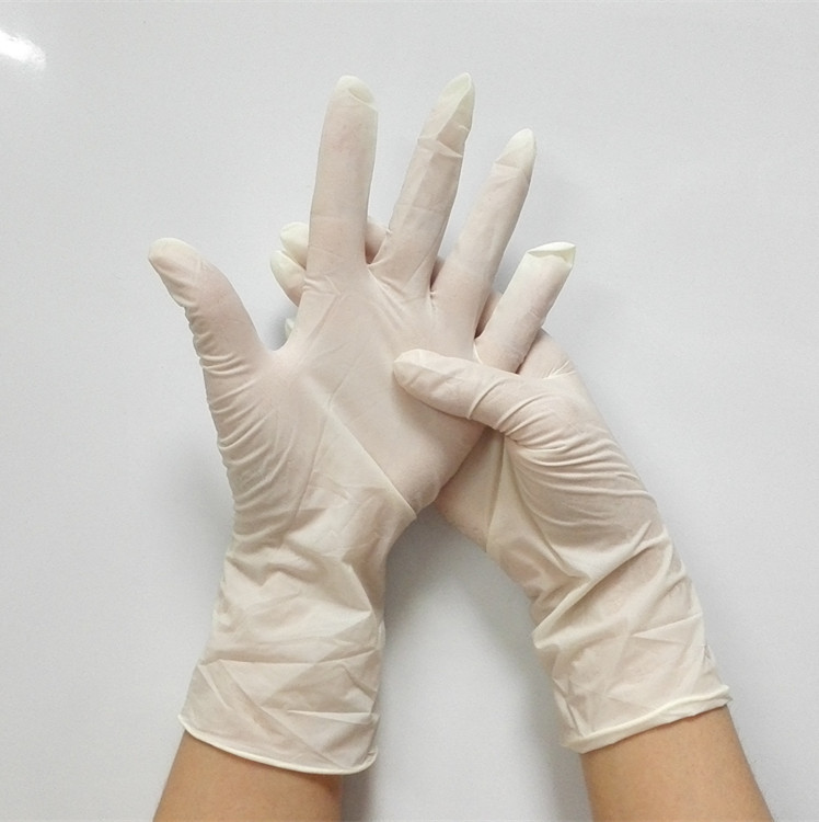 LATEX 一次性乳膠手套9寸無粉麻面乳膠檢查手套彈性好耐拉伸示例圖2