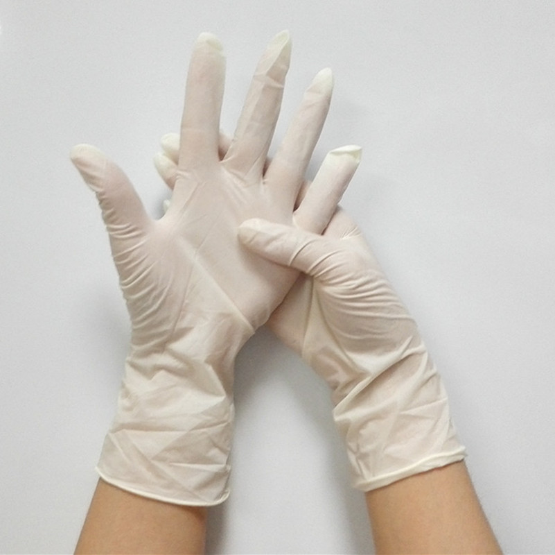 LATEX 一次性乳膠手套9寸無粉麻面乳膠檢查手套彈性好耐拉伸示例圖4