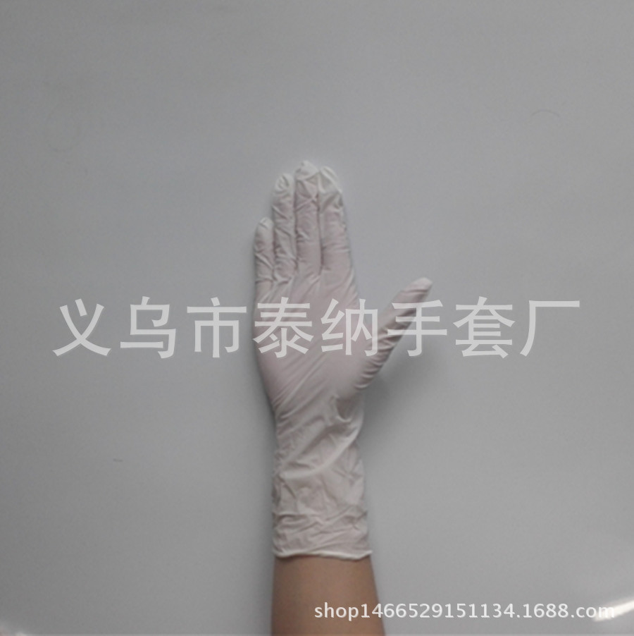 一次性9寸乳膠無粉手套防靜電防酸堿 食品用檢查手套耐磨防滑手套示例圖3