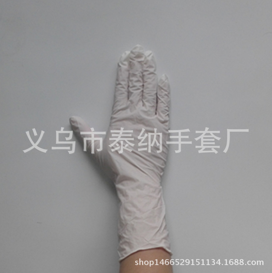 一次性9寸乳膠無粉手套防靜電防酸堿 食品用檢查手套耐磨防滑手套示例圖4