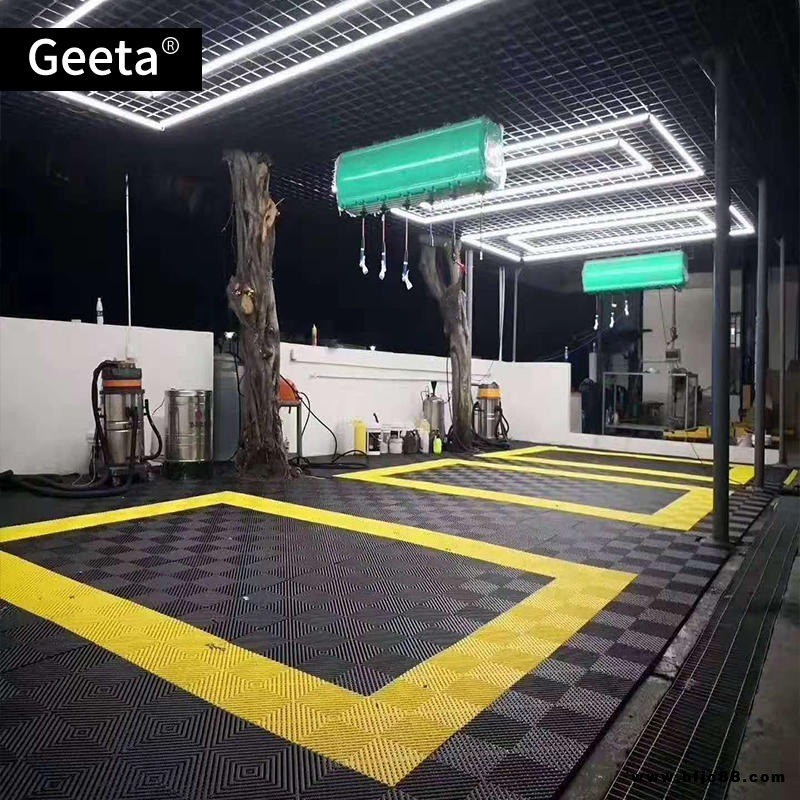 4s墊防滑地墊洗車房汽車美容店塑料拼接腳墊地面排泥免挖槽疏水格柵墊