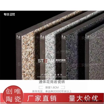 地鋪石仿石材生態(tài)磚PC磚石英磚景觀園林廣場磚18mm仿花崗巖磚厚磚