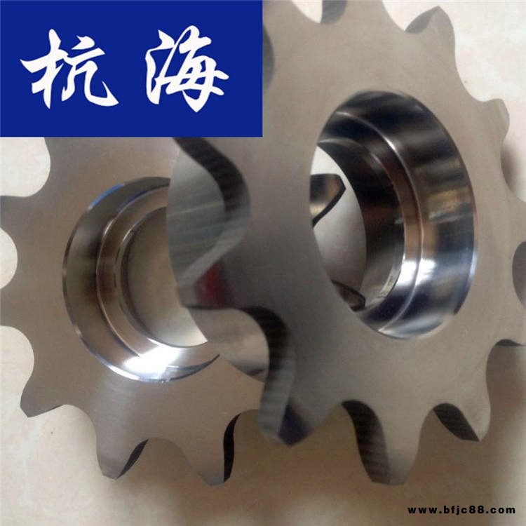 杭海機(jī)械 非標(biāo)定制雙排高速鏈輪 304不銹鋼 20齒高承重 耐磨齒形哈瓦鏈輪 可定制